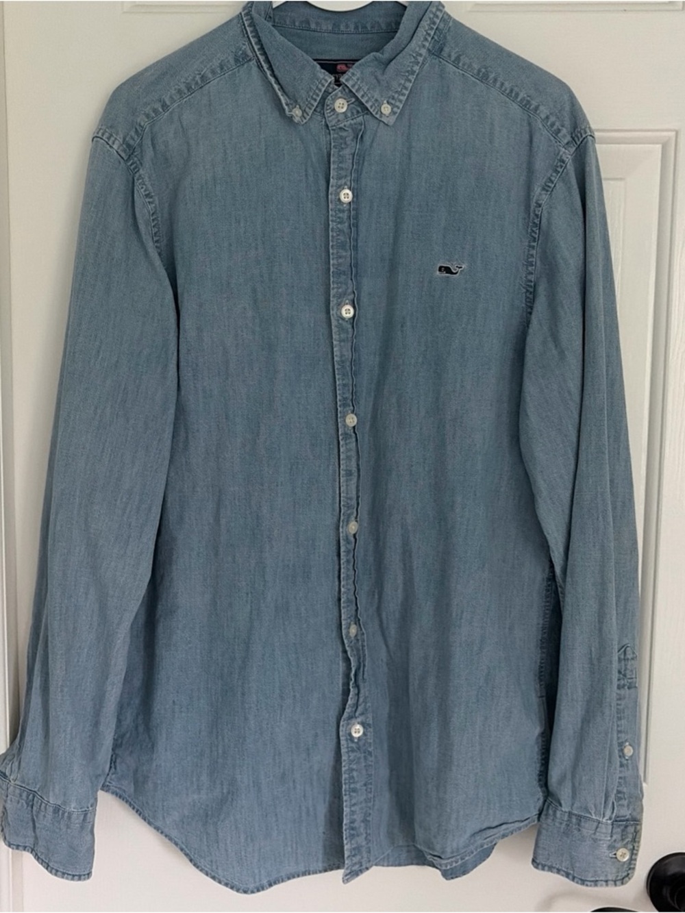 Vineyard Vines Washed Denim Button-Down Shirt - Light Blue